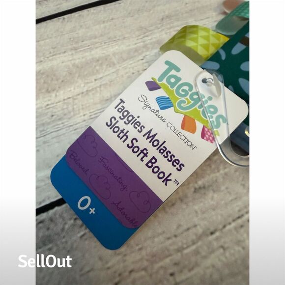 Mary Meyer Taggies Molasses Sloth Soft Book for Babies Sensory Educational - Picture 5 of 5